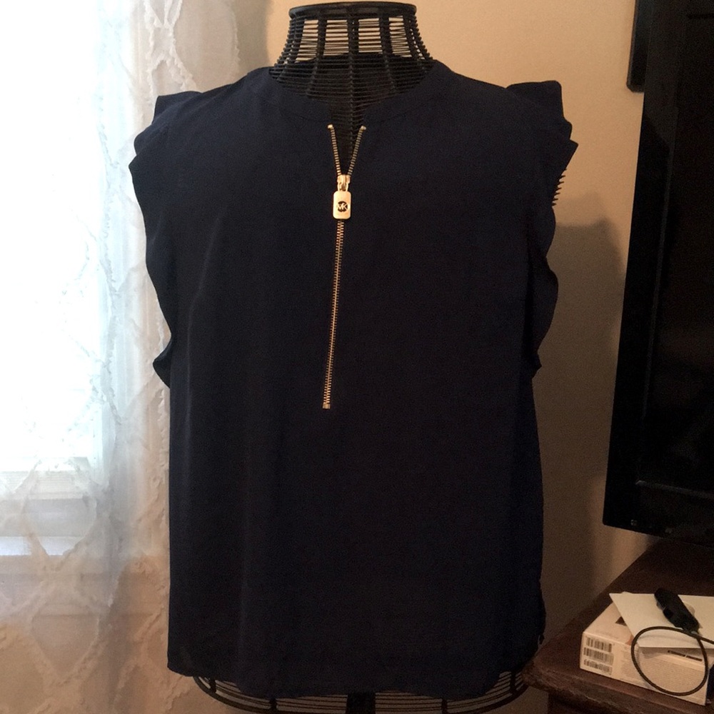 Michael Kors lightweight navy blue blouse.